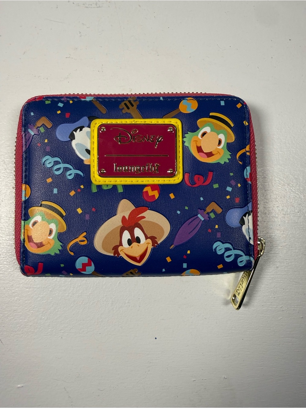 Loungefly Navy Multicolor Disney Character Zip Wallet